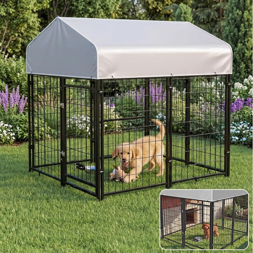 Outdoor dog kennel enclosure - dog, w