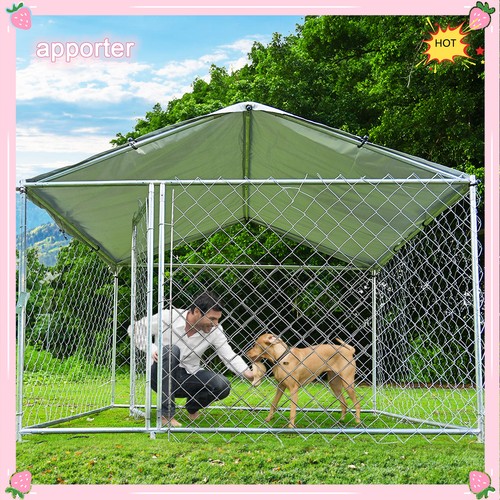 Large dog kennel outdoor with - dog,