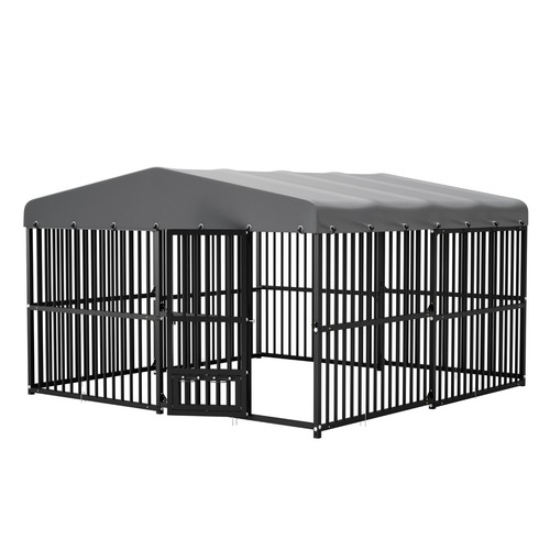 Outdoor dog kennel - dog, roof
