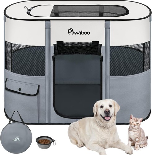 Large gray dog playpen - gray,